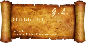 Gillich Lili névjegykártya